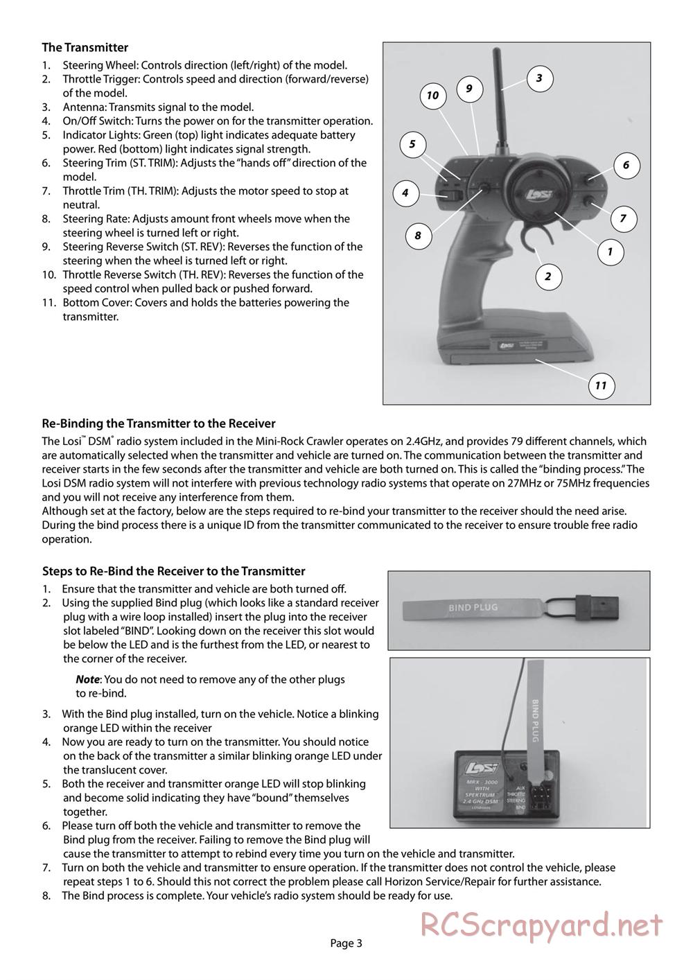 Team Losi - Mini Rock Crawler - Manual - Page 3