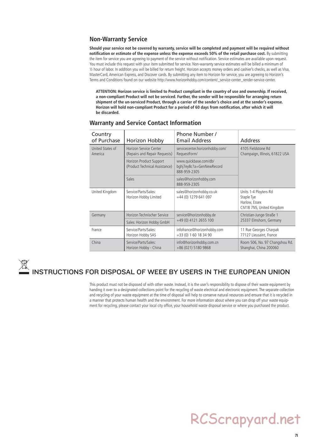 Team Losi - 22SCT 2.0 Race - Manual - Page 71