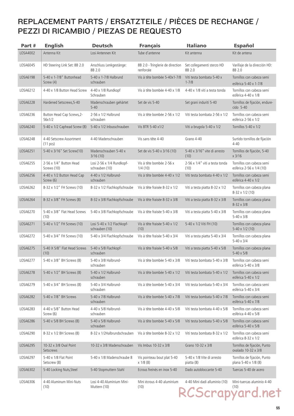 Team Losi - Ten-SCTE 3.0 - Manual - Page 55