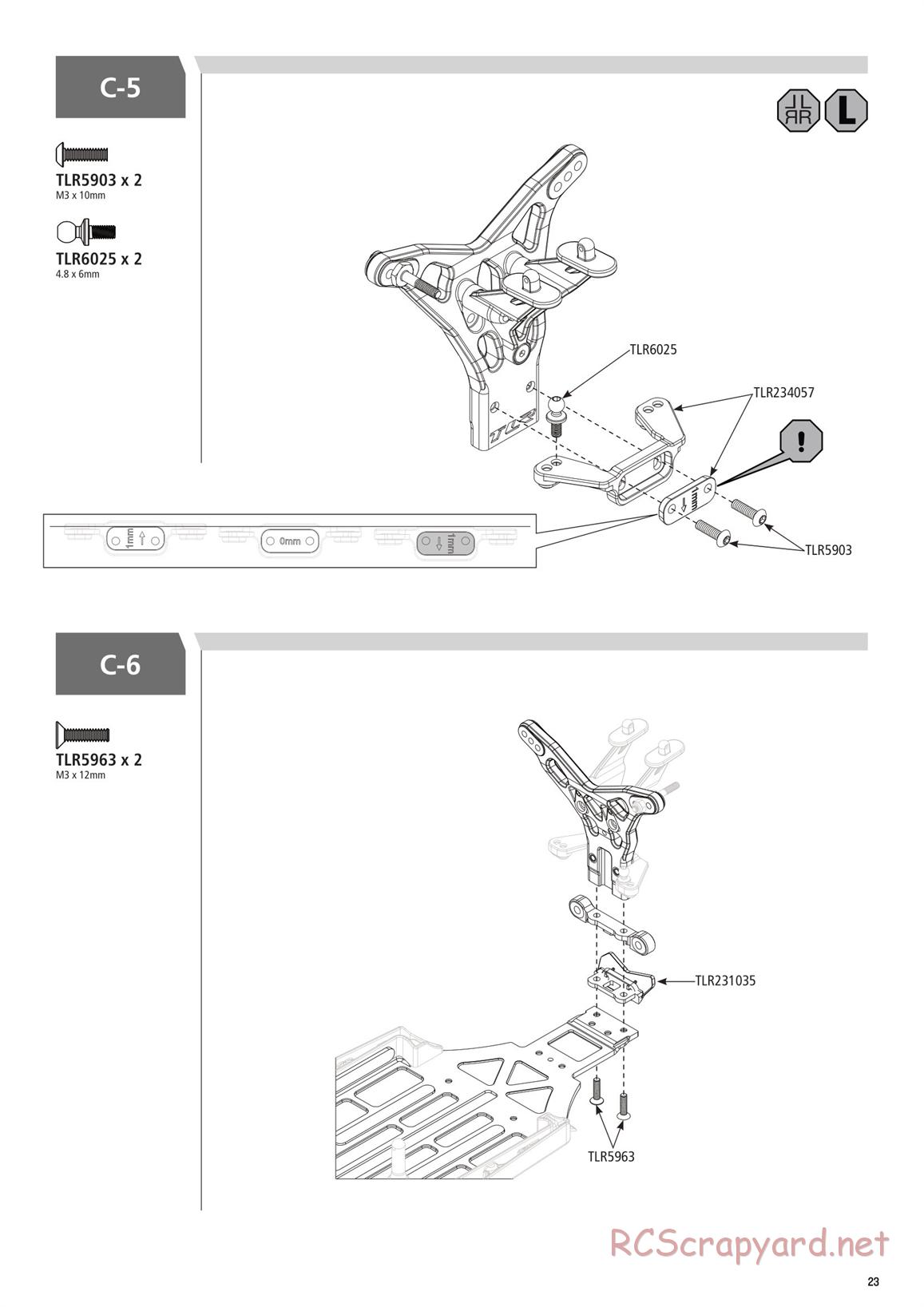 Team Losi - TLR 22 3.0 Spec Racer MM Race - Manual - Page 23