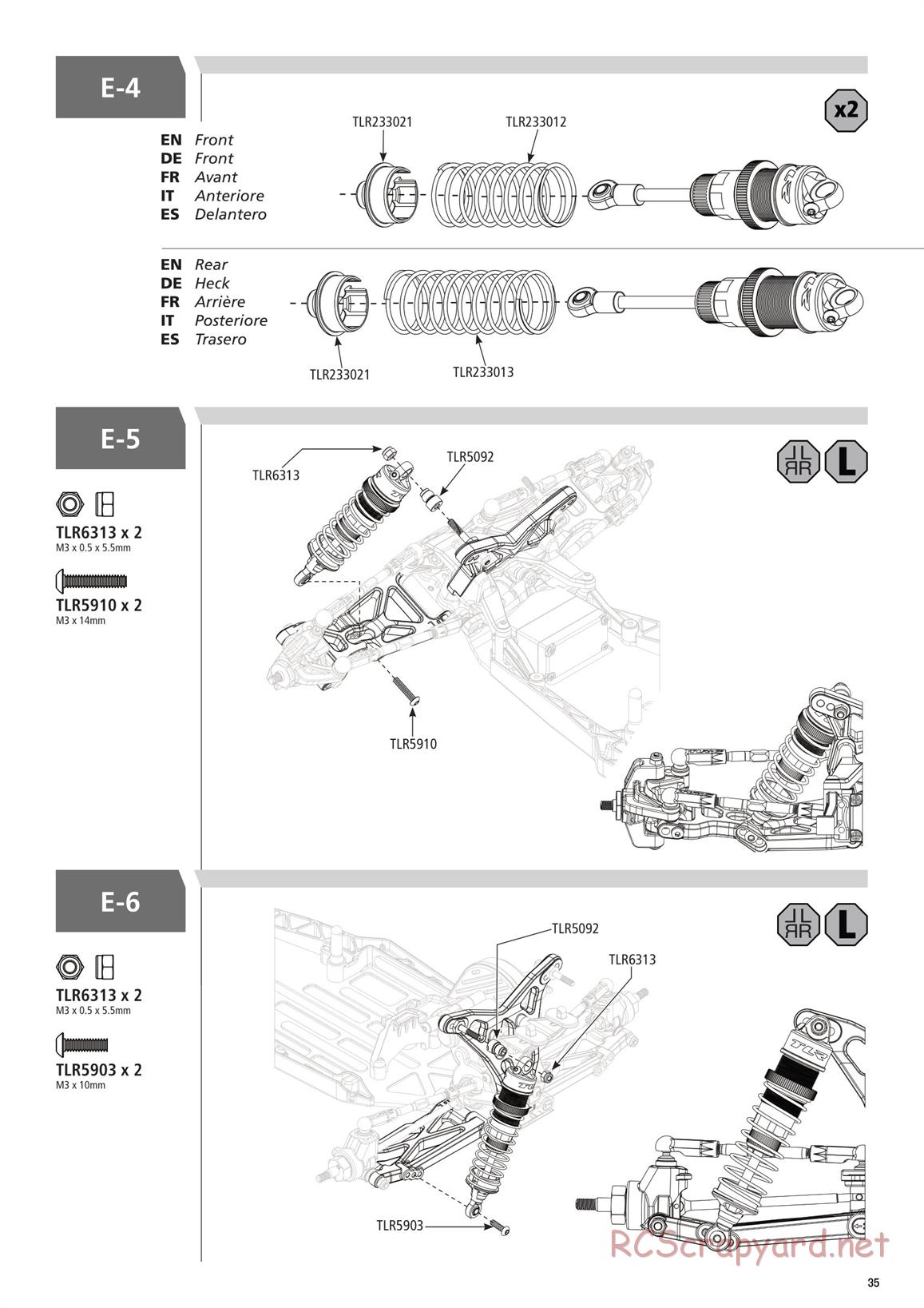 Team Losi - TLR 22 3.0 Spec Racer MM Race - Manual - Page 35