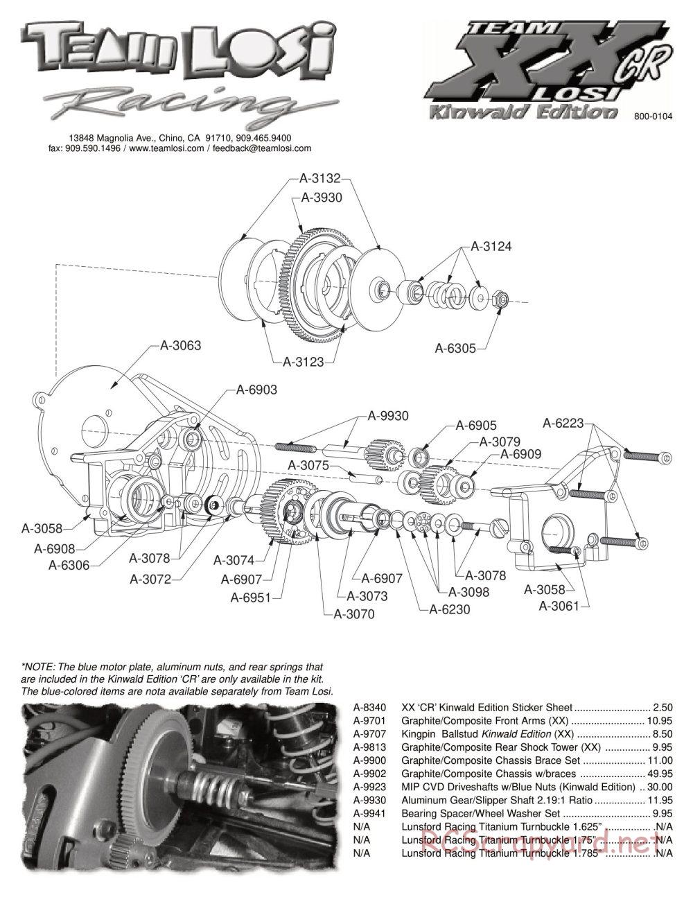 Team Losi - XX CR Kinwald Edition - Manual - Page 4