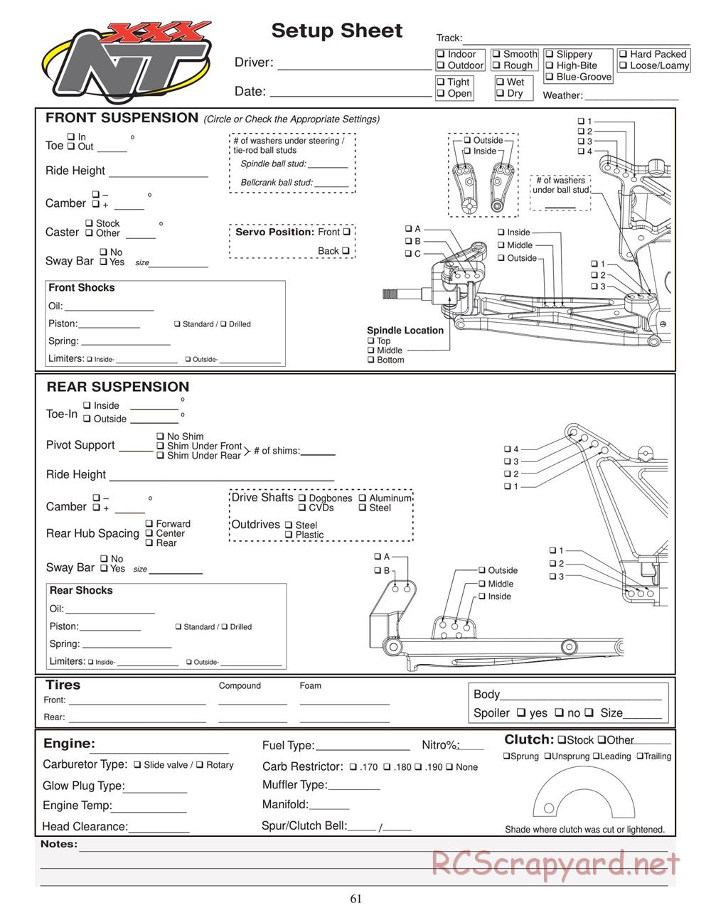 Team Losi - XXX-NT Adam Drake Edition - Manual - Page 64