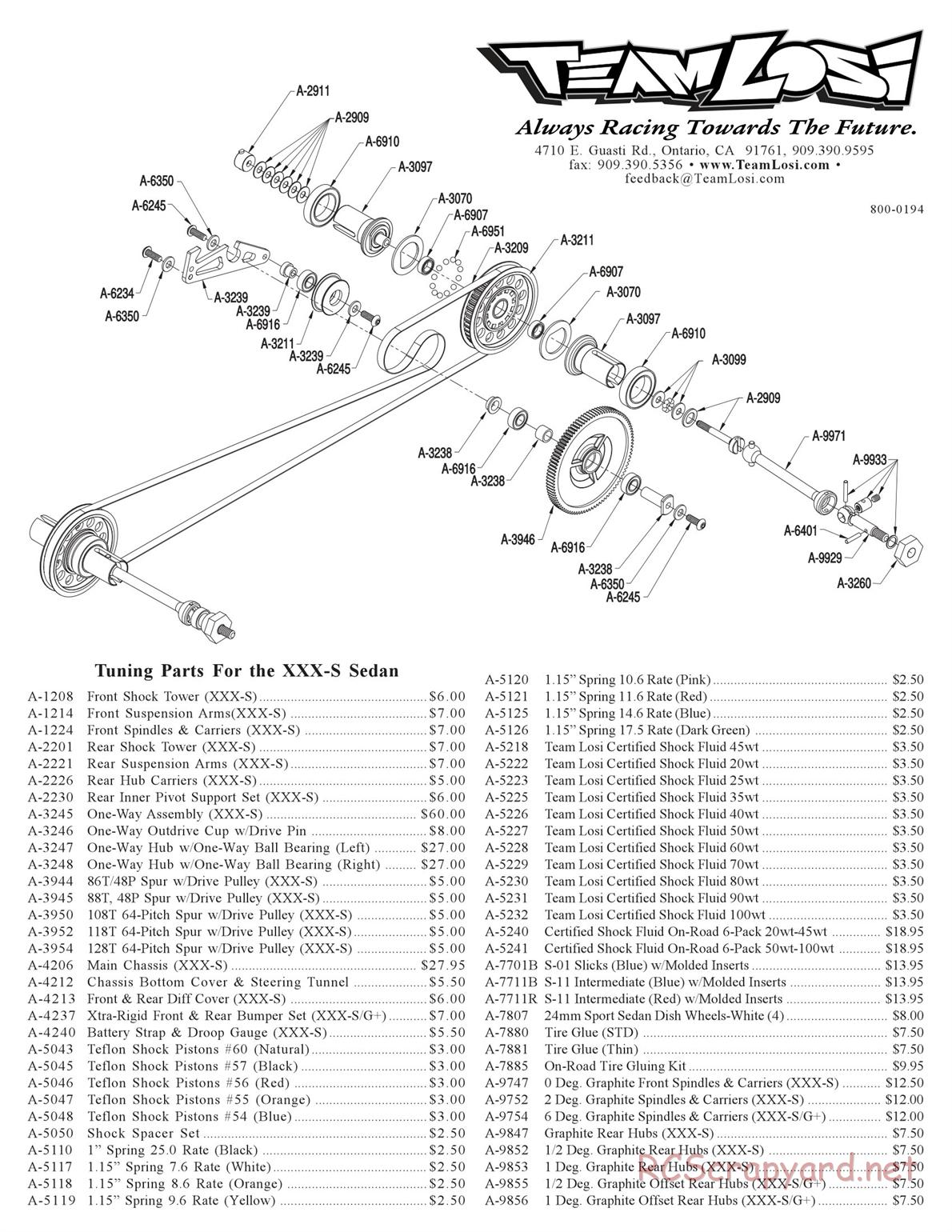 Team Losi - XXX-S Graphite Plus - Manual - Page 4