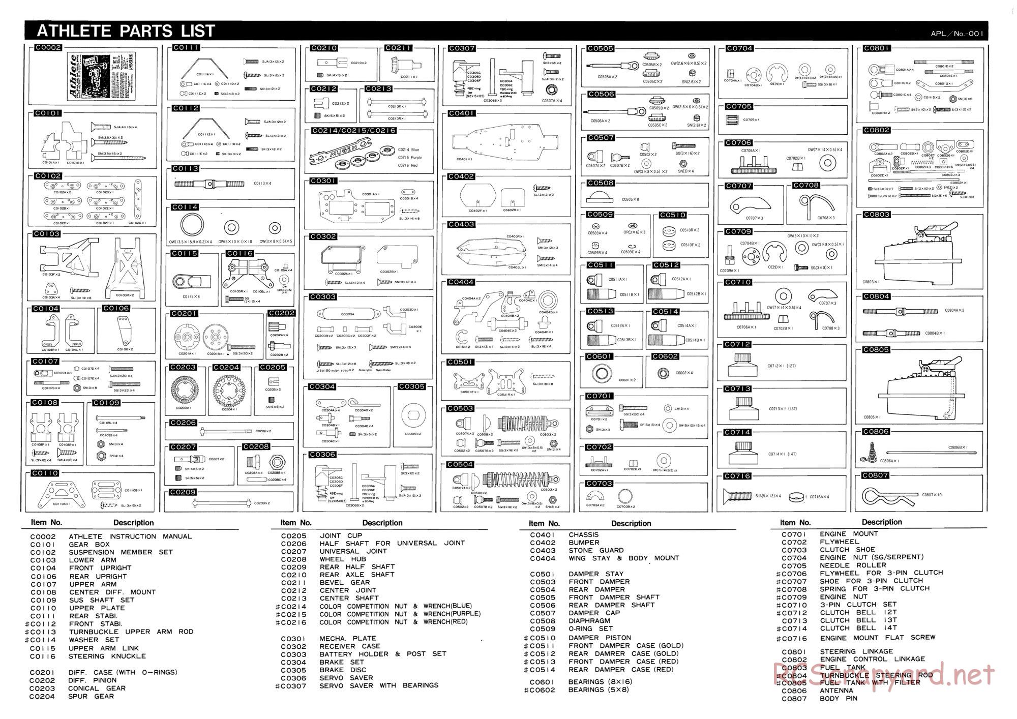 Mugen - Athlete - Parts List - Page 2