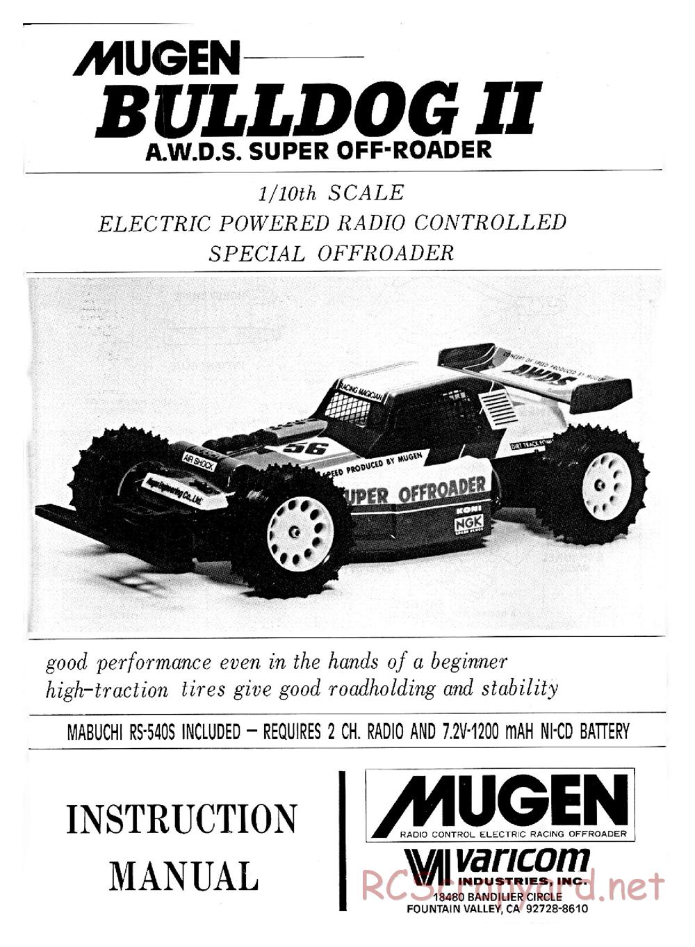 Mugen - Bulldog II AWDS - Manual - Page 1