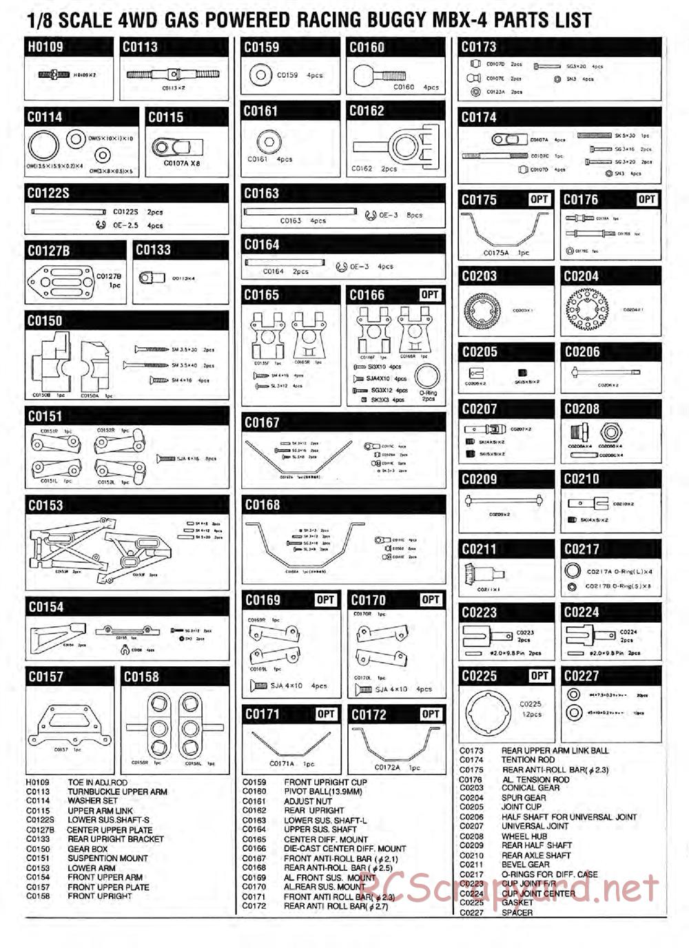 Mugen - MBX-4 - Parts List - Page 3