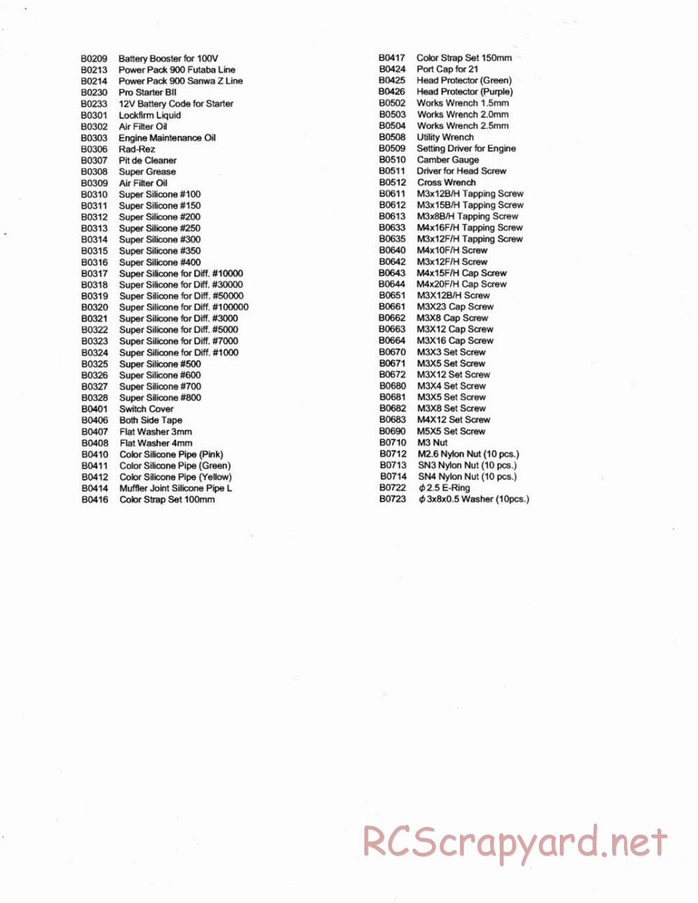 Mugen - MBX-4 - Parts List - Page 8