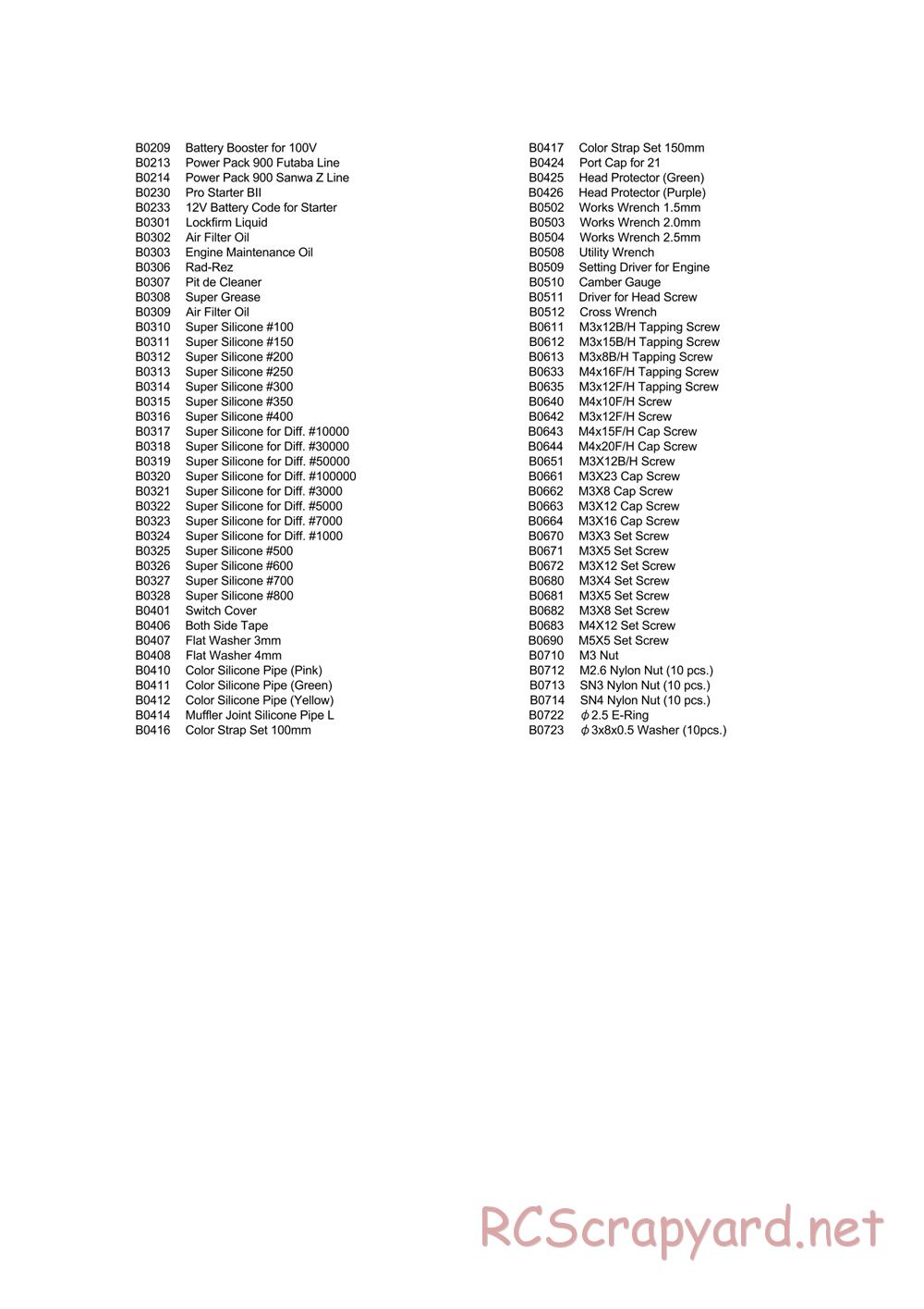 Mugen - MBX-4RR - Parts List - Page 6