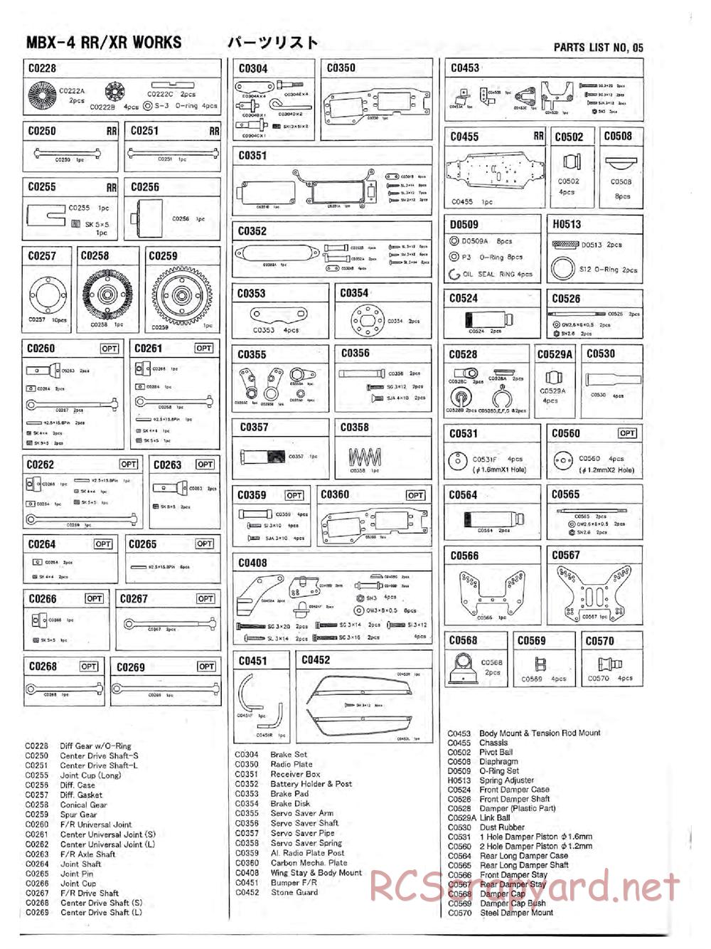 Mugen - MBX-4XR - Parts List - Page 2