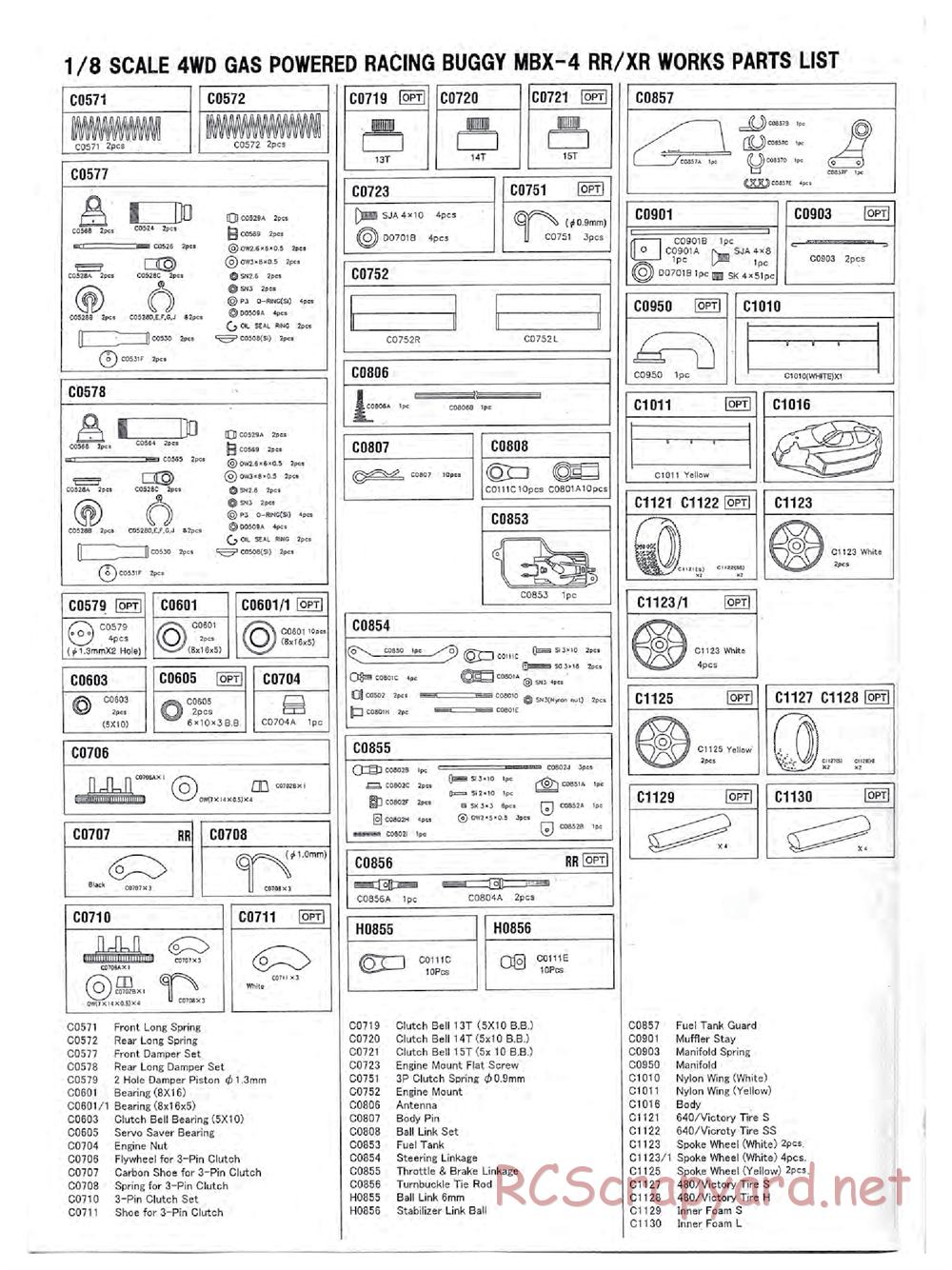 Mugen - MBX-4XR - Parts List - Page 3