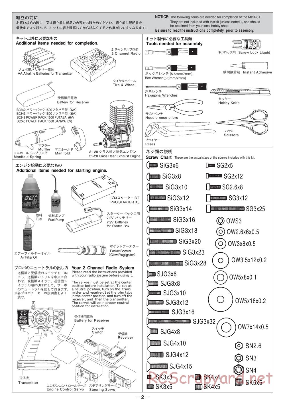 Mugen - MBX-6T - Manual - Page 2