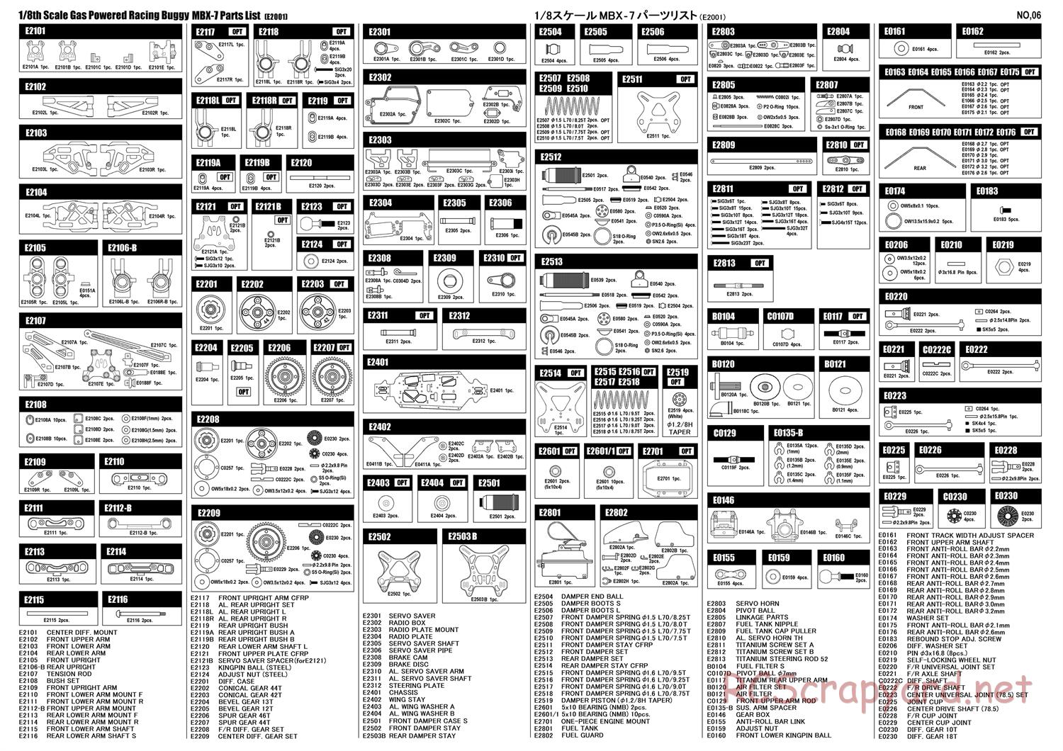 Mugen - MBX-7 - Parts List - Page 1