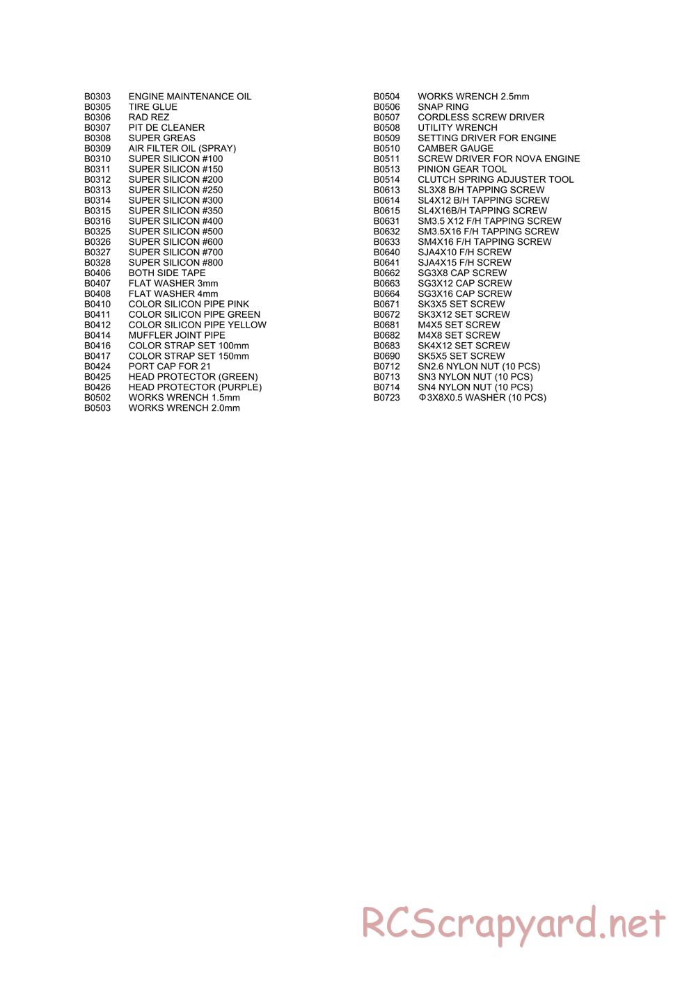 Mugen - MRX-2 - Parts List - Page 6