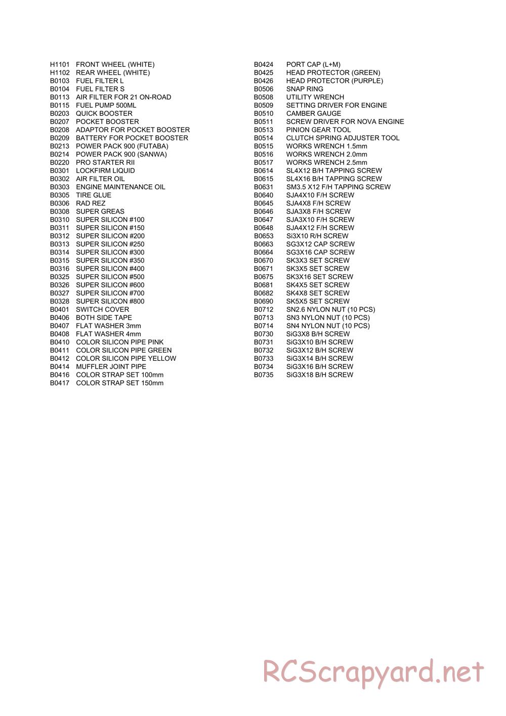 Mugen - MRX-3 - Parts List - Page 6