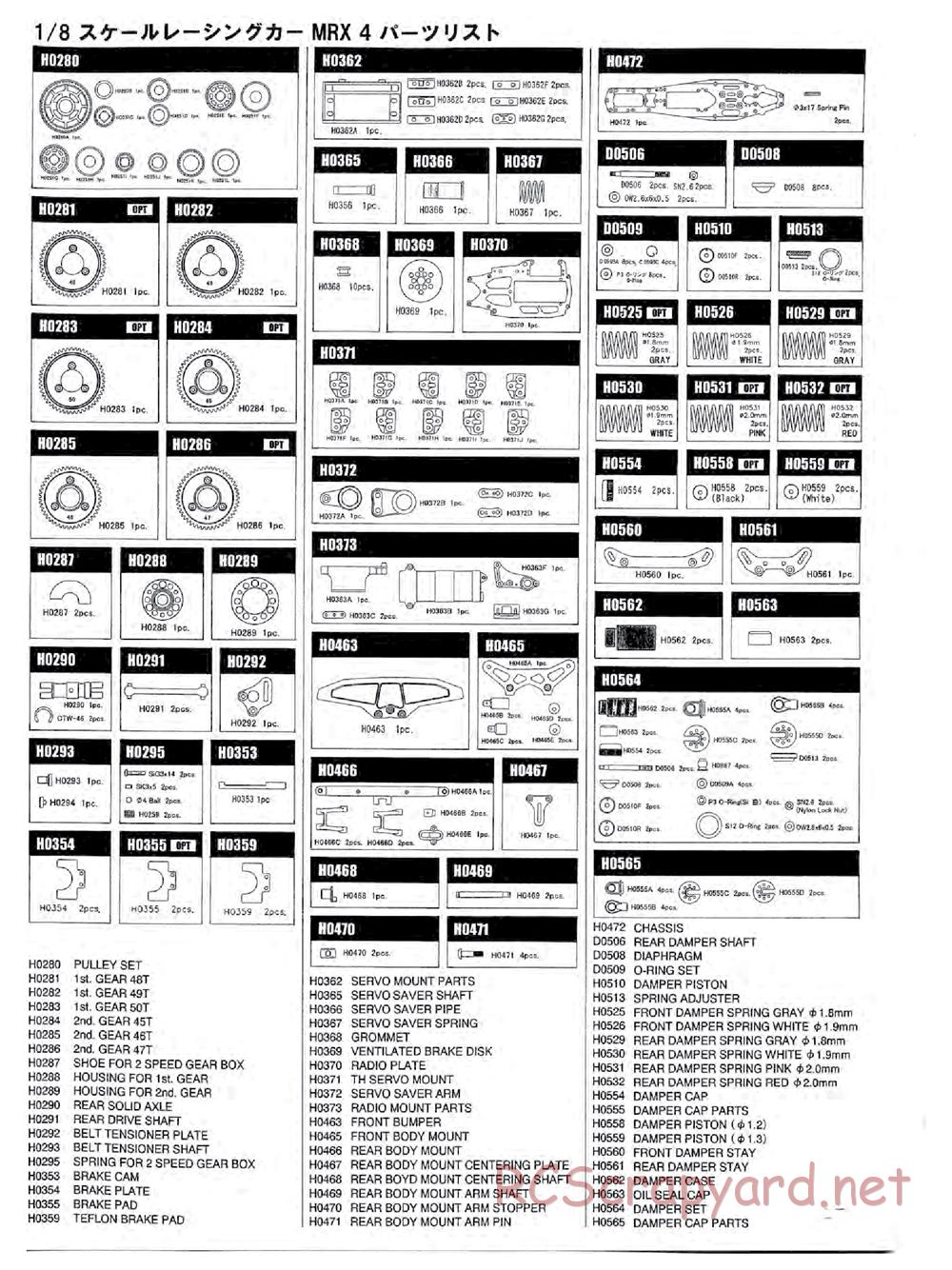 Mugen - MRX-4 - Parts List - Page 2