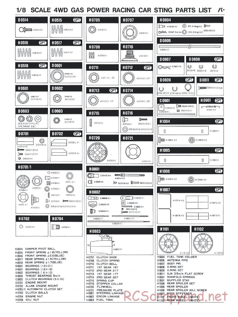 Mugen - Sting - Parts List - Page 3