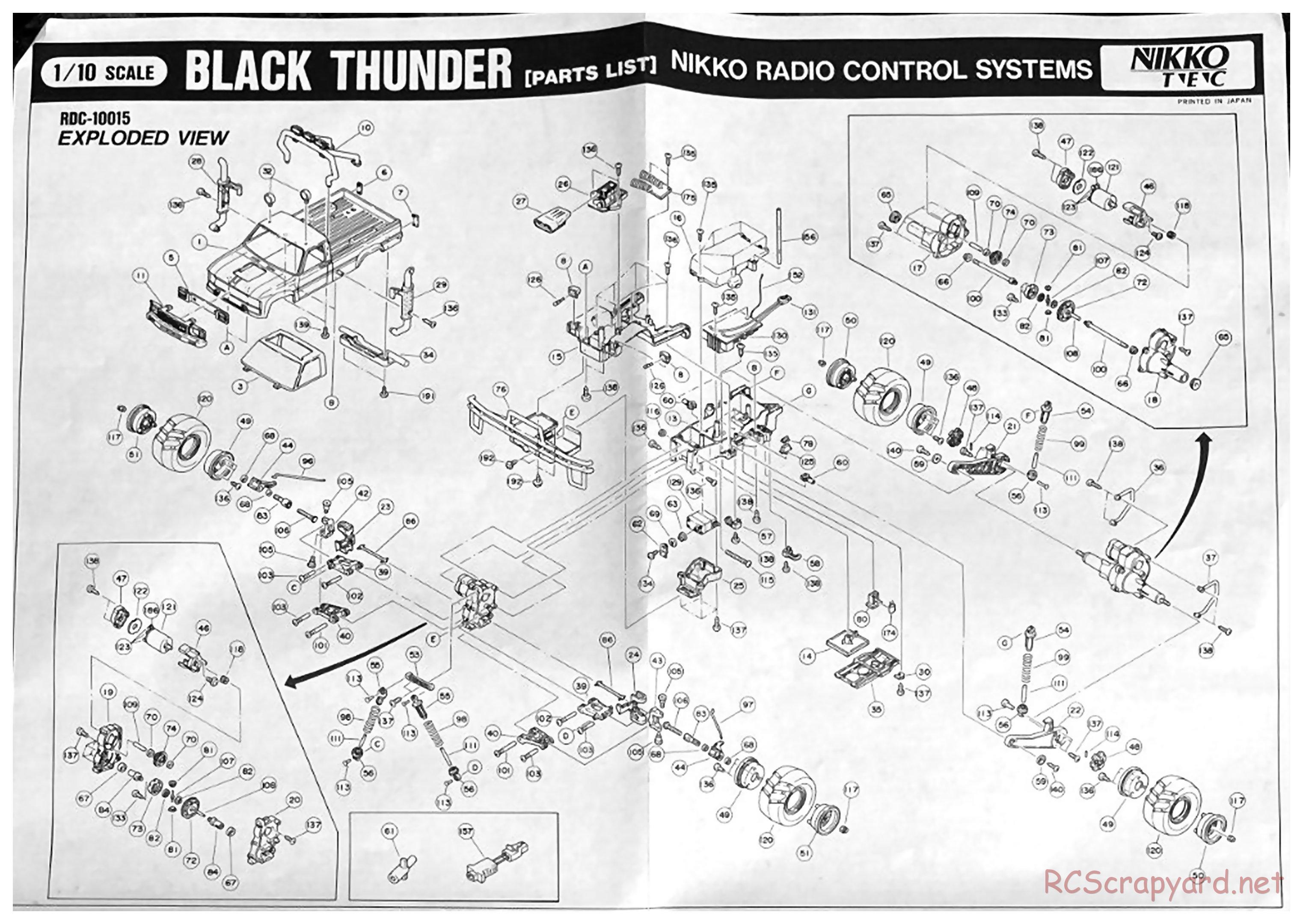 Nikko - Black Thunder - Exploded View and Parts List - Page 1