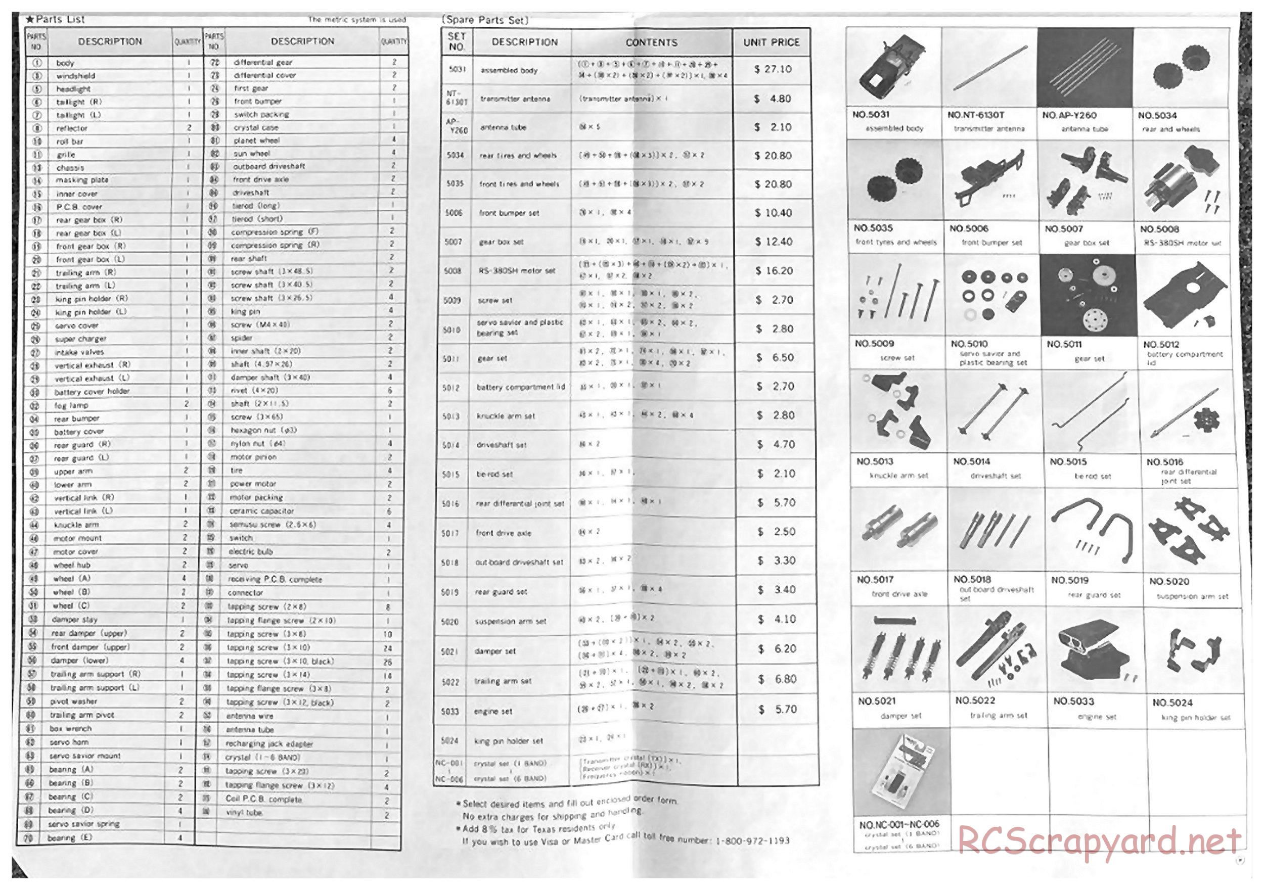 Nikko - Black Thunder - Exploded View and Parts List - Page 2