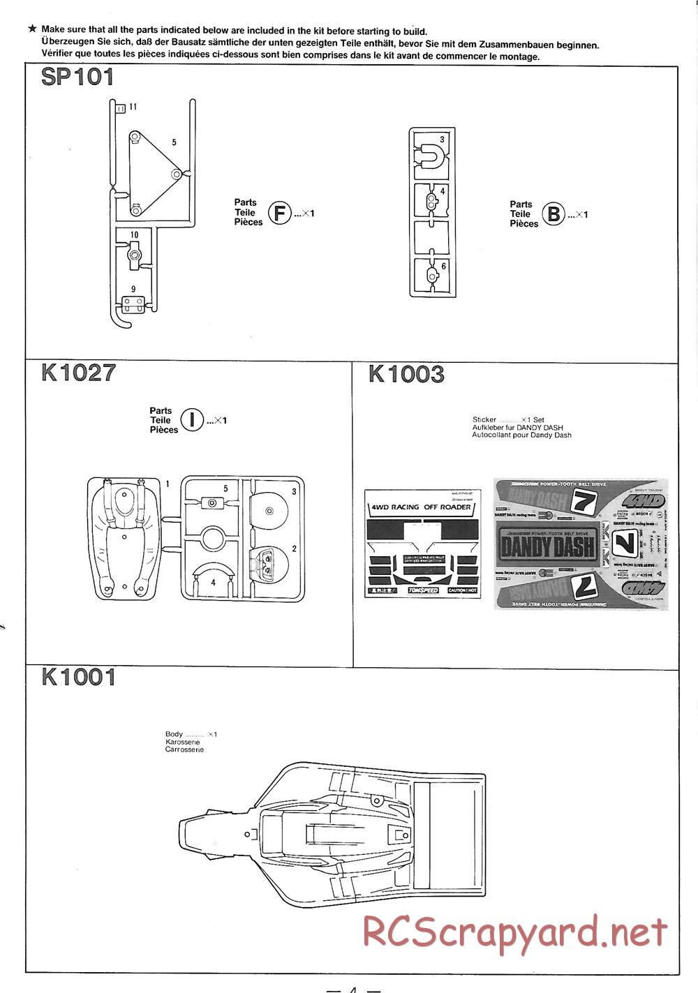 Nikko - Dandy Dash - Manual - Page 4