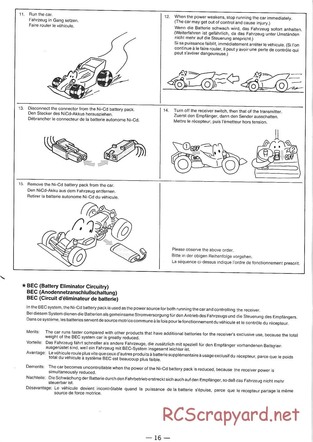 Nikko - Dandy Dash - Manual - Page 16