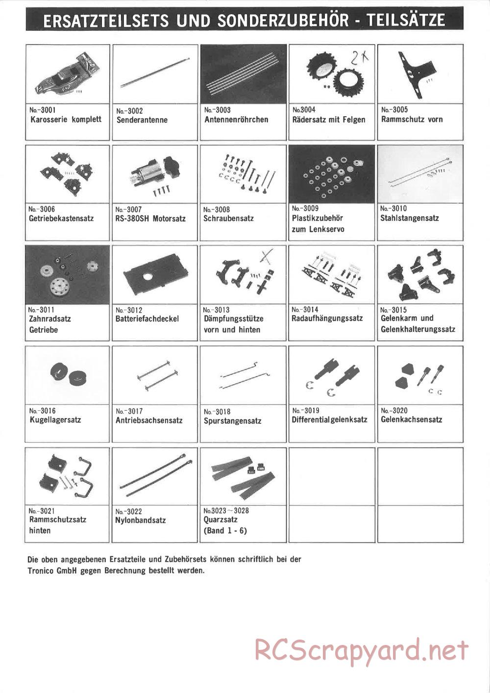 Nikko / Tronico - Wild Bull - Exploded View and Parts List - Page 3