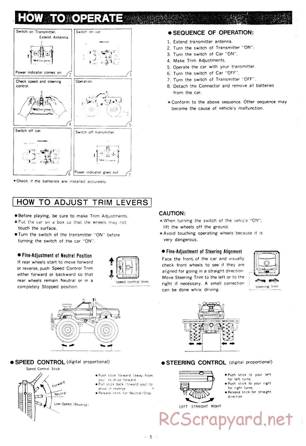 Nikko - Hawg 4WD - Manual - Page 5