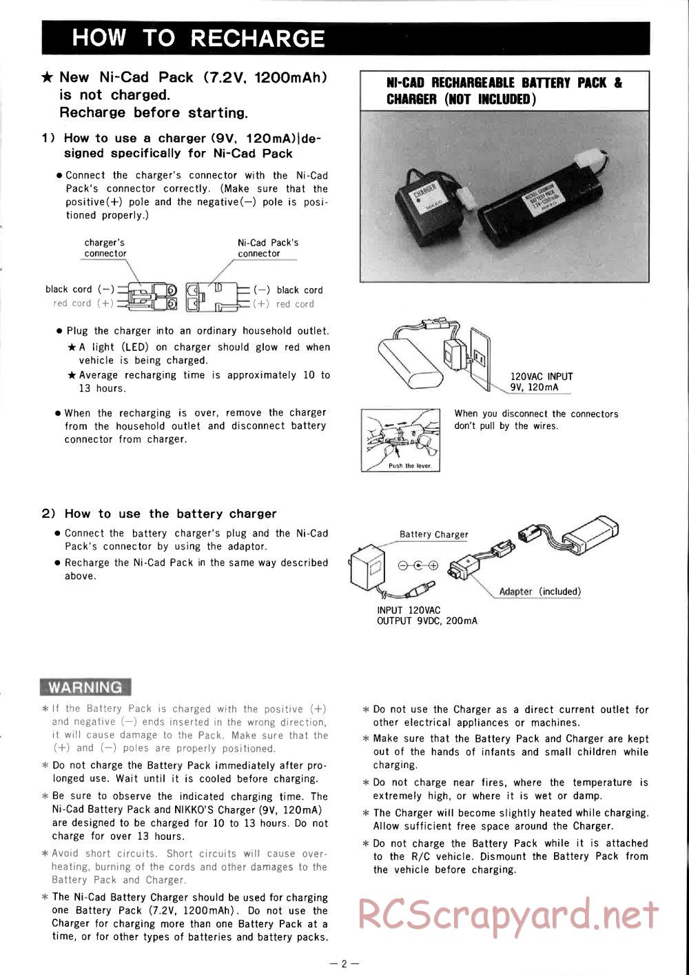 Nikko - Rhino F-10 - Frame Buggy - Manual - Page 3