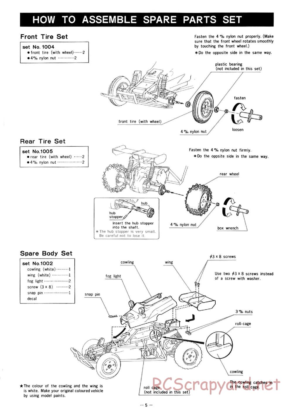 Nikko - Rhino F-10 - Frame Buggy - Manual - Page 6