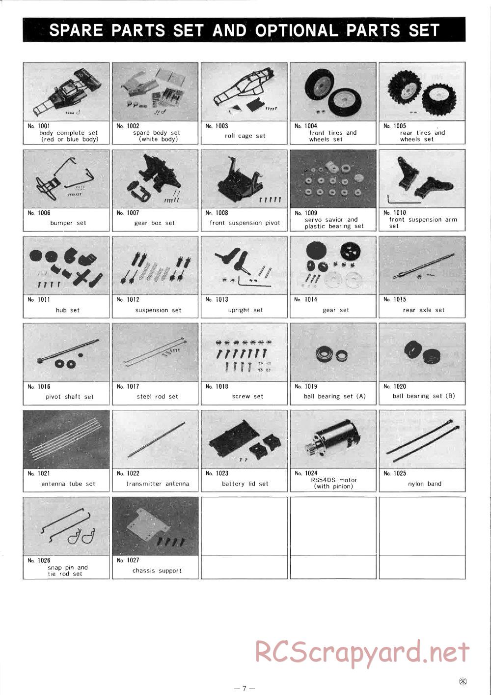 Nikko - Rhino F-10 - Frame Buggy - Manual - Page 8