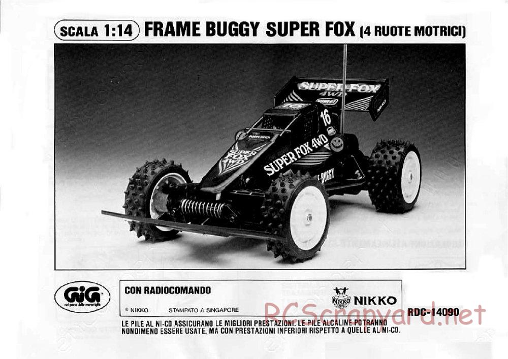 Nikko - Super Fox 4WD - Frame Buggy - Manual - Page 1