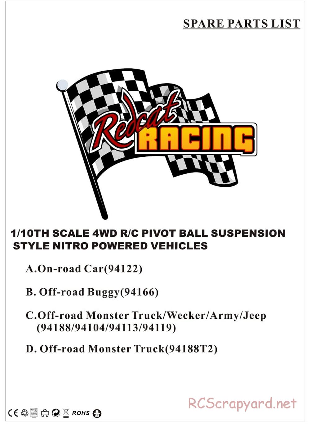 Redcat Racing - 1/10 Nitro Models - Exploded View - Page 1