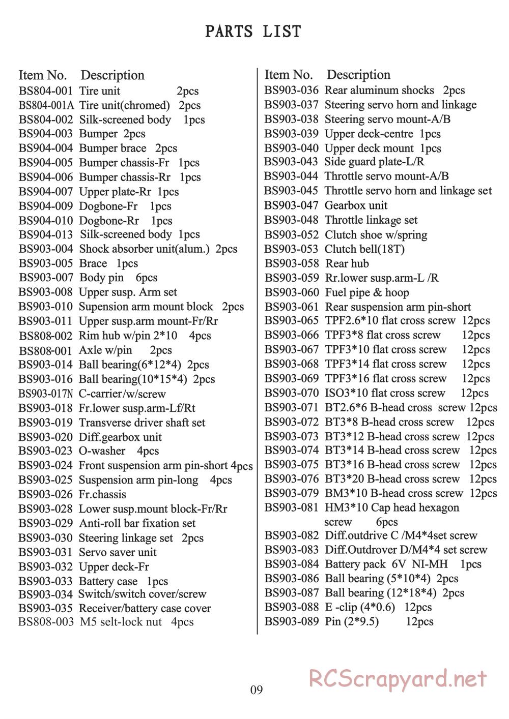 Redcat Racing - Aftershock 3.5 - Manual - Page 9