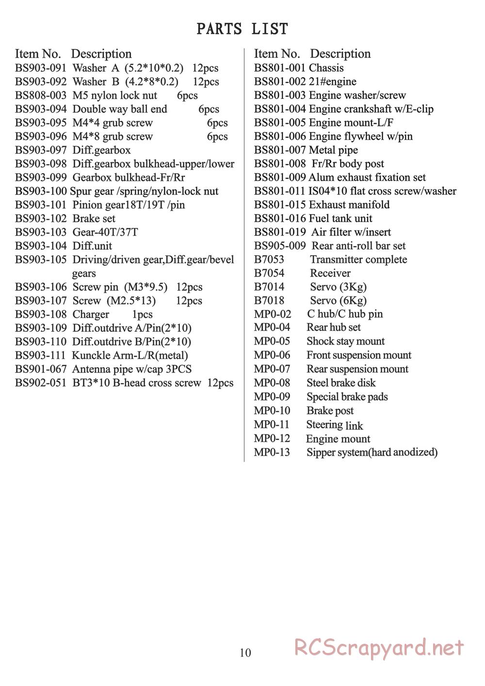 Redcat Racing - Aftershock 3.5 - Manual - Page 10