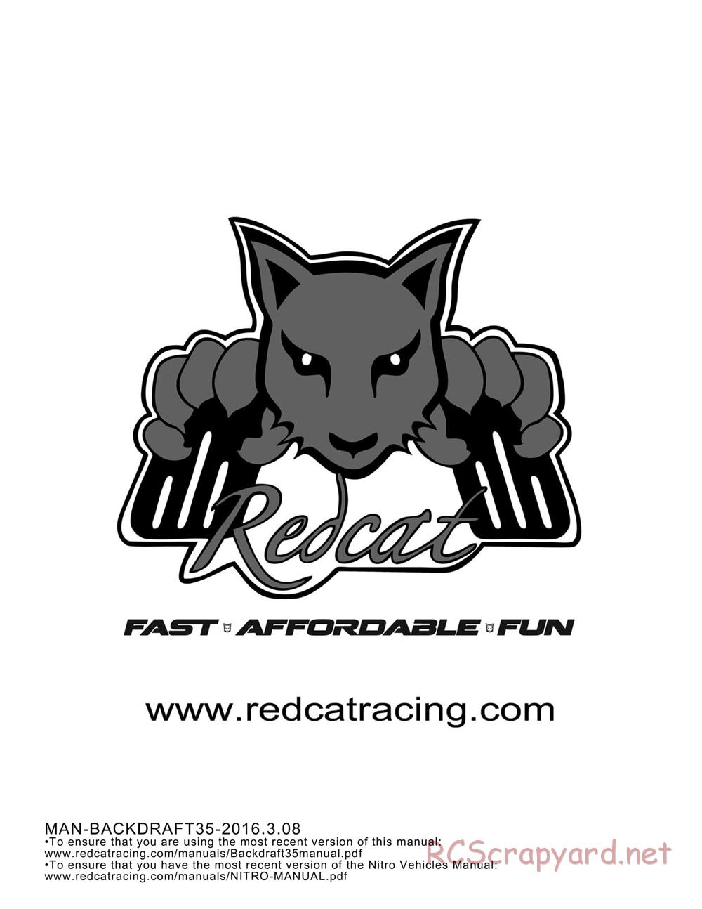 Redcat Racing - Backdraft 3.5 - Manual - Page 12