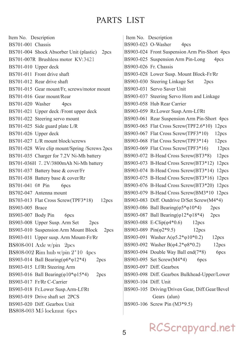 Redcat Racing - Caldera SC 10E - Manual - Page 6