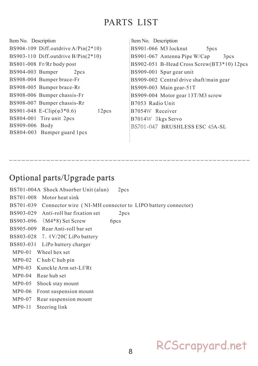 Redcat Racing - Caldera SC 10E - Manual - Page 8