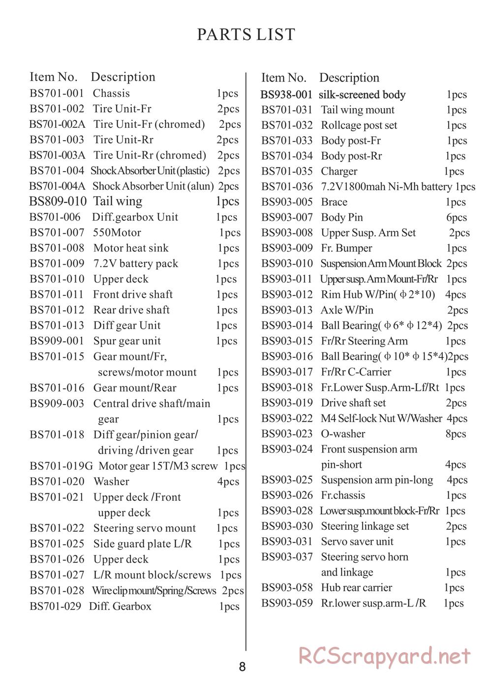 Redcat Racing - Caldera XB 10E - Manual - Page 8