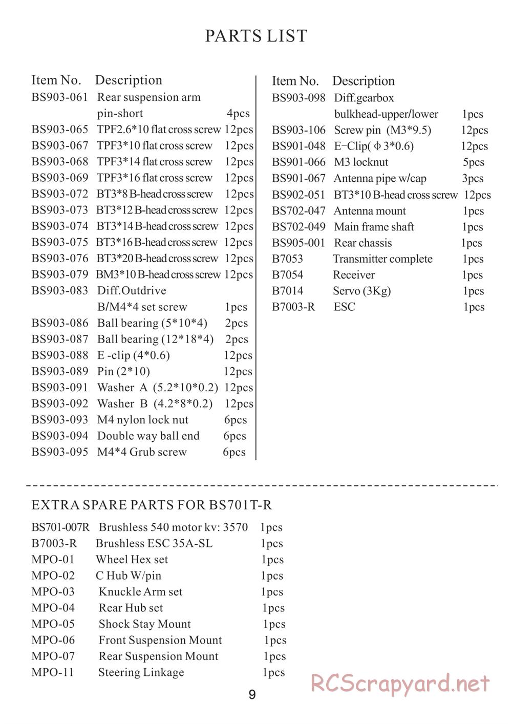 Redcat Racing - Caldera XB 10E - Manual - Page 9