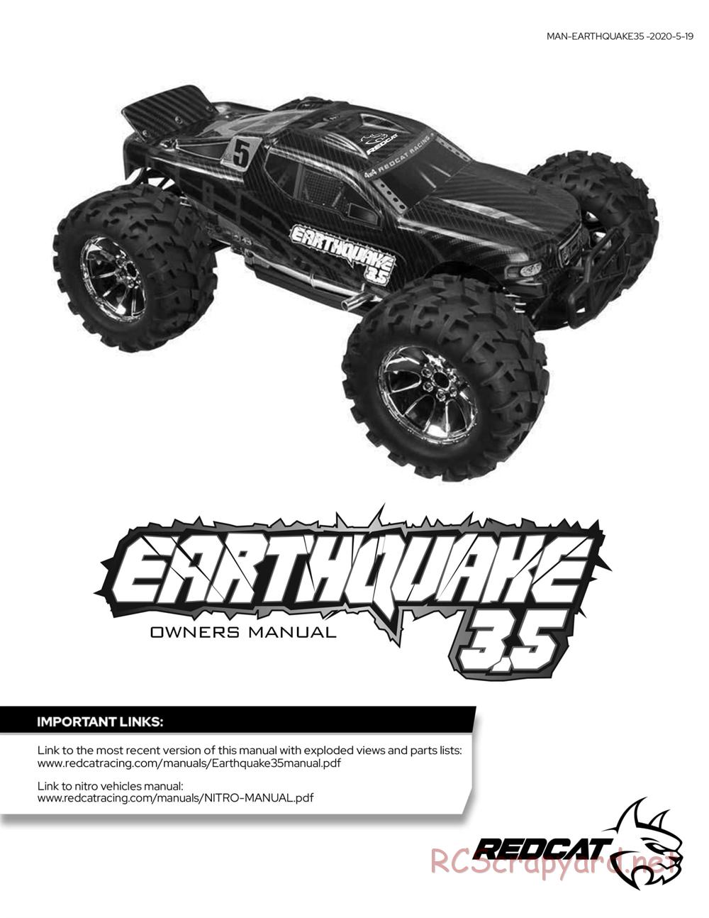 Redcat Racing - Earthquake 3.5 - Manual - Page 1