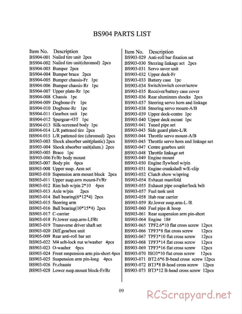 Redcat Racing - Earthquake 3.0 - Manual - Page 9