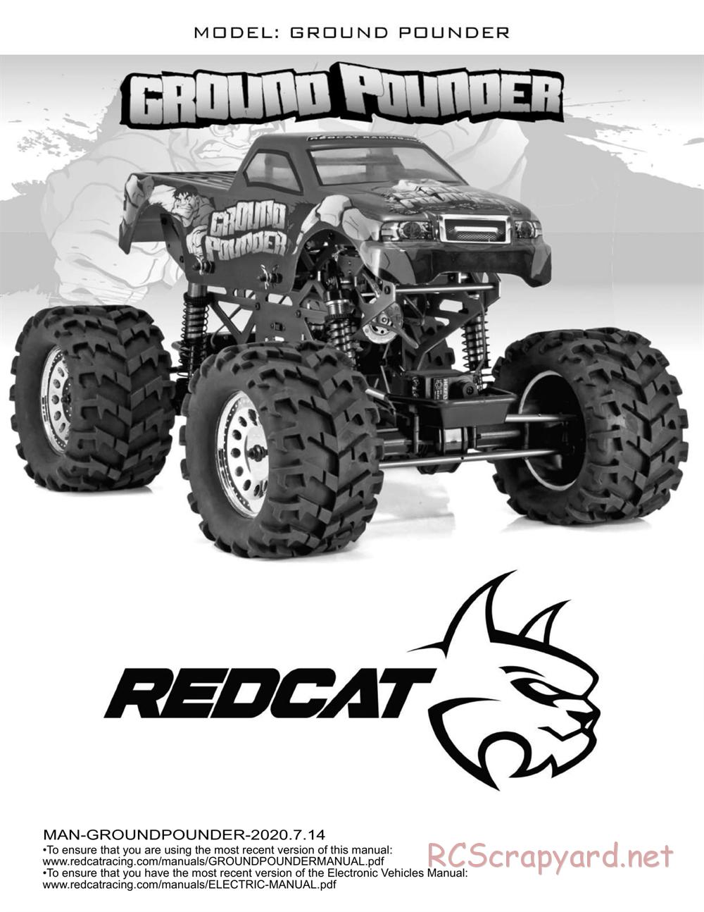 Redcat Racing - Ground Pounder - Manual - Page 1