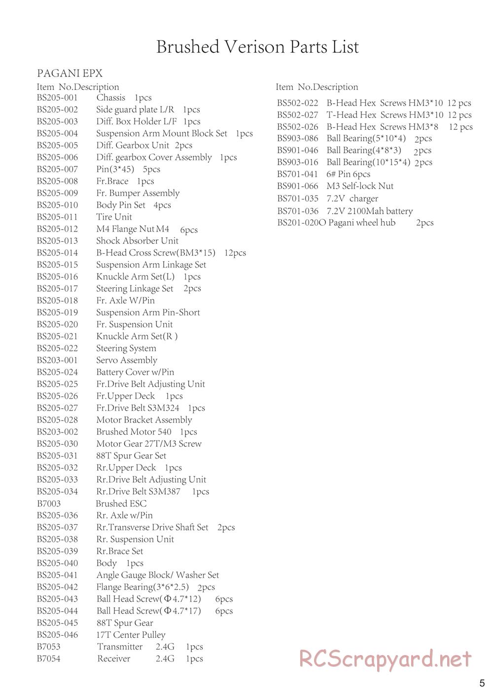 Redcat Racing - Pagani EPX / EPX Pro - Manual - Page 7