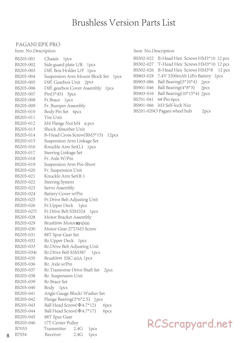 Redcat Racing - Pagani EPX / EPX Pro - Manual - Page 8