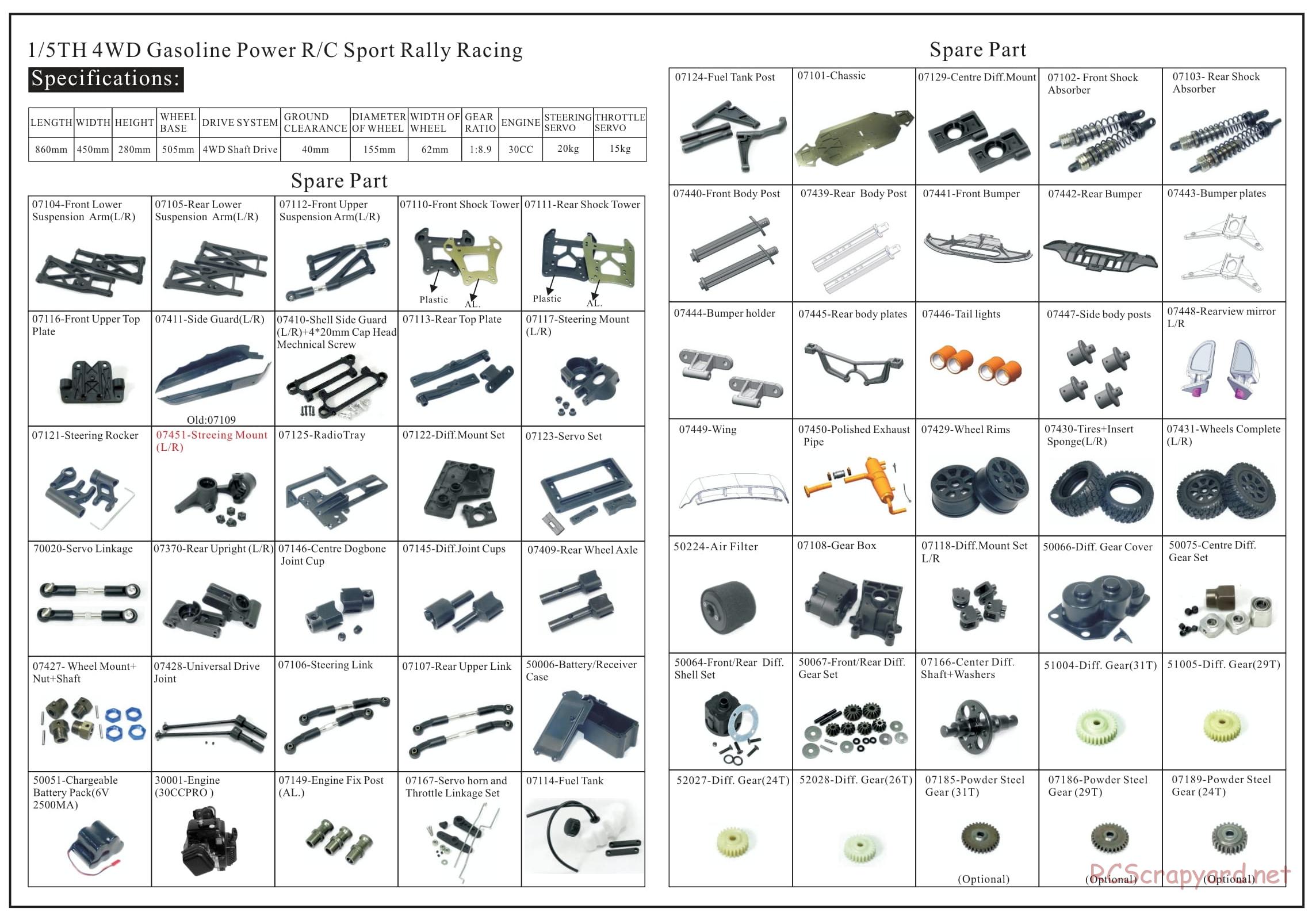 Redcat Racing - Rampage Rally - Exploded View - Page 1