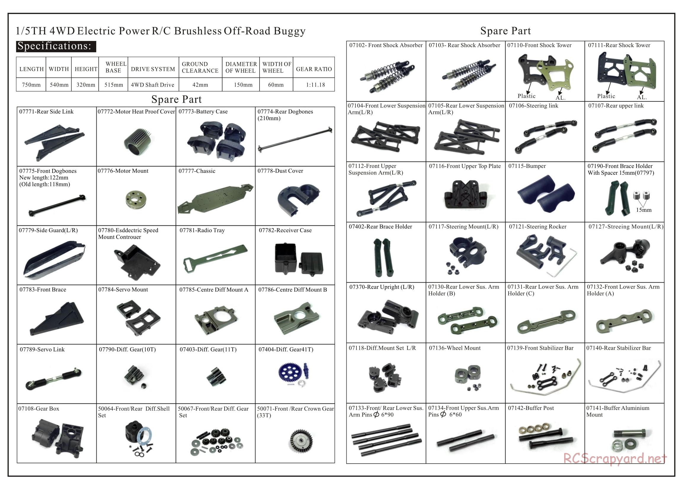 Redcat Racing - Rampage XB-E - Exploded View - Page 1