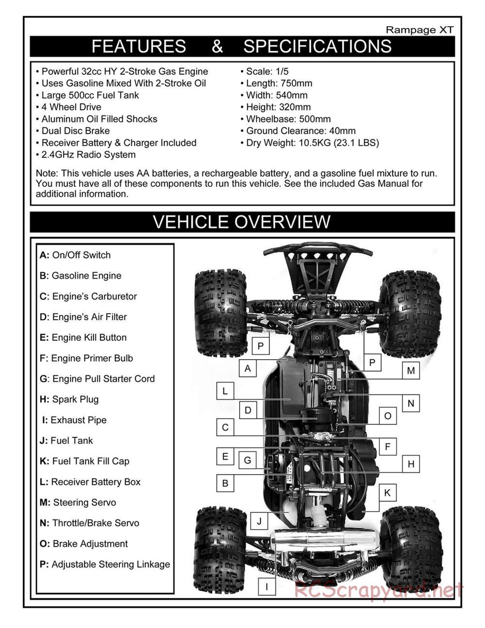 Redcat Racing - Rampage XT - Manual - Page 3