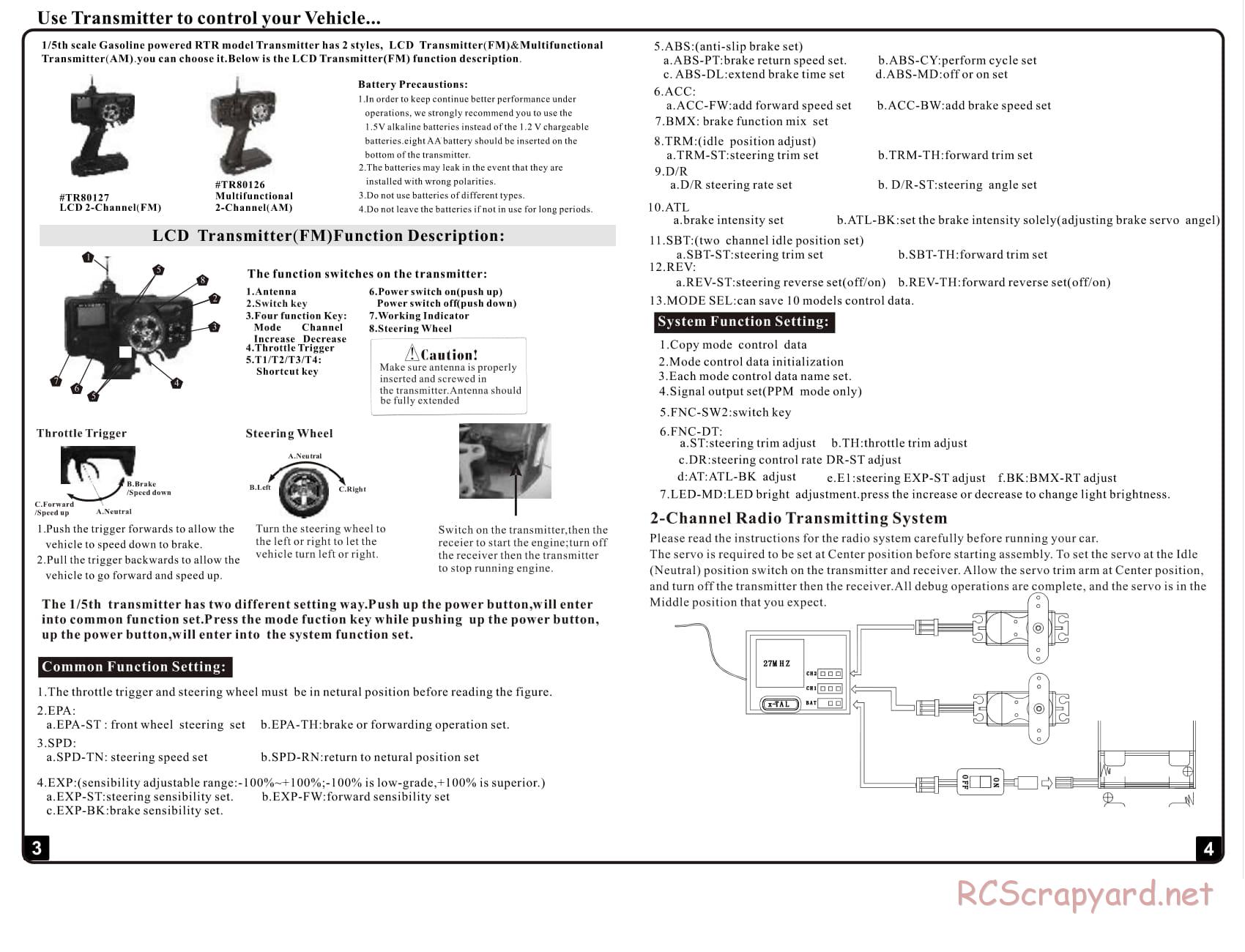 Redcat Racing - Rampage TT / MT - Manual - Page 3