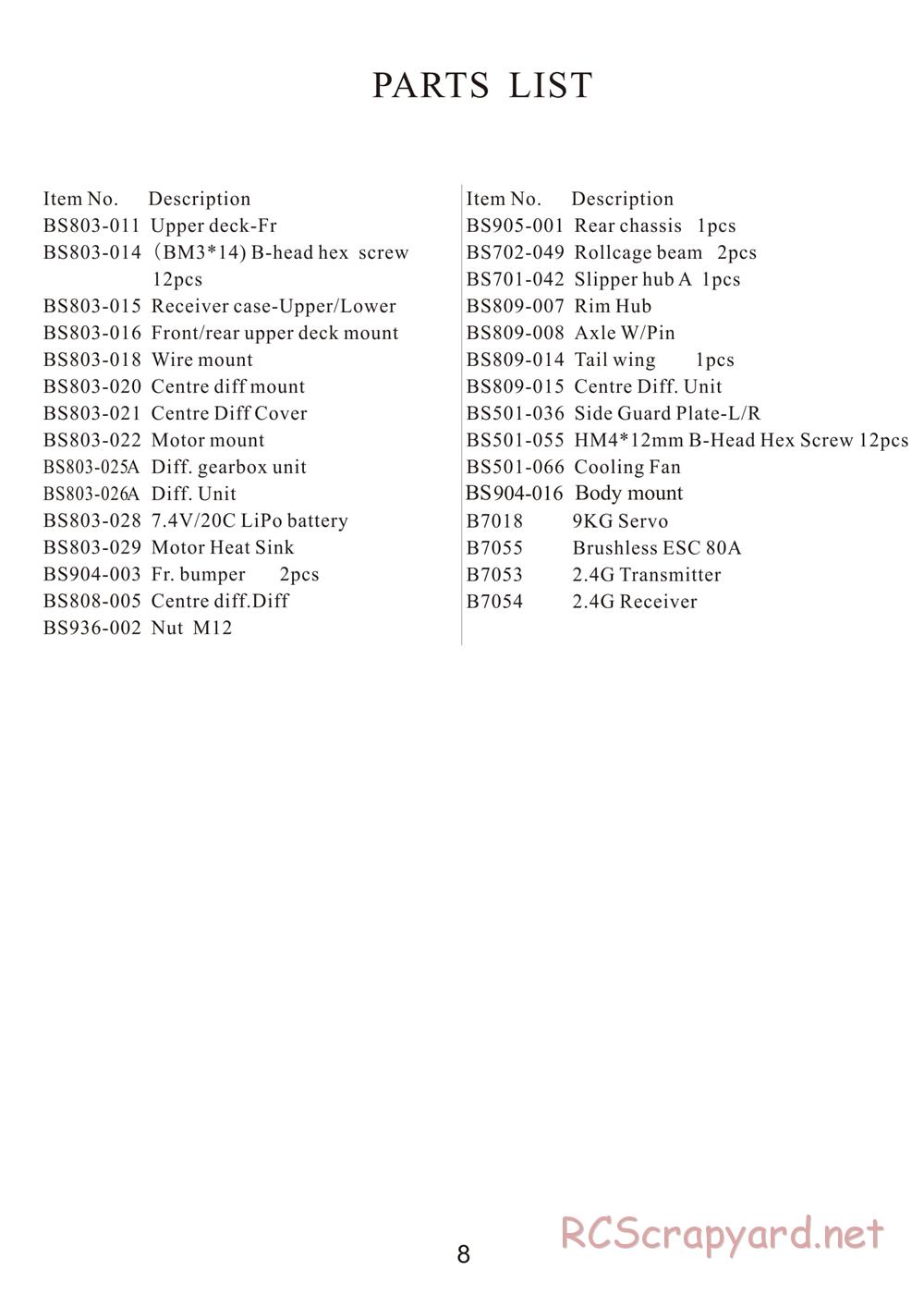 Redcat Racing - Shredder SC - Manual - Page 8