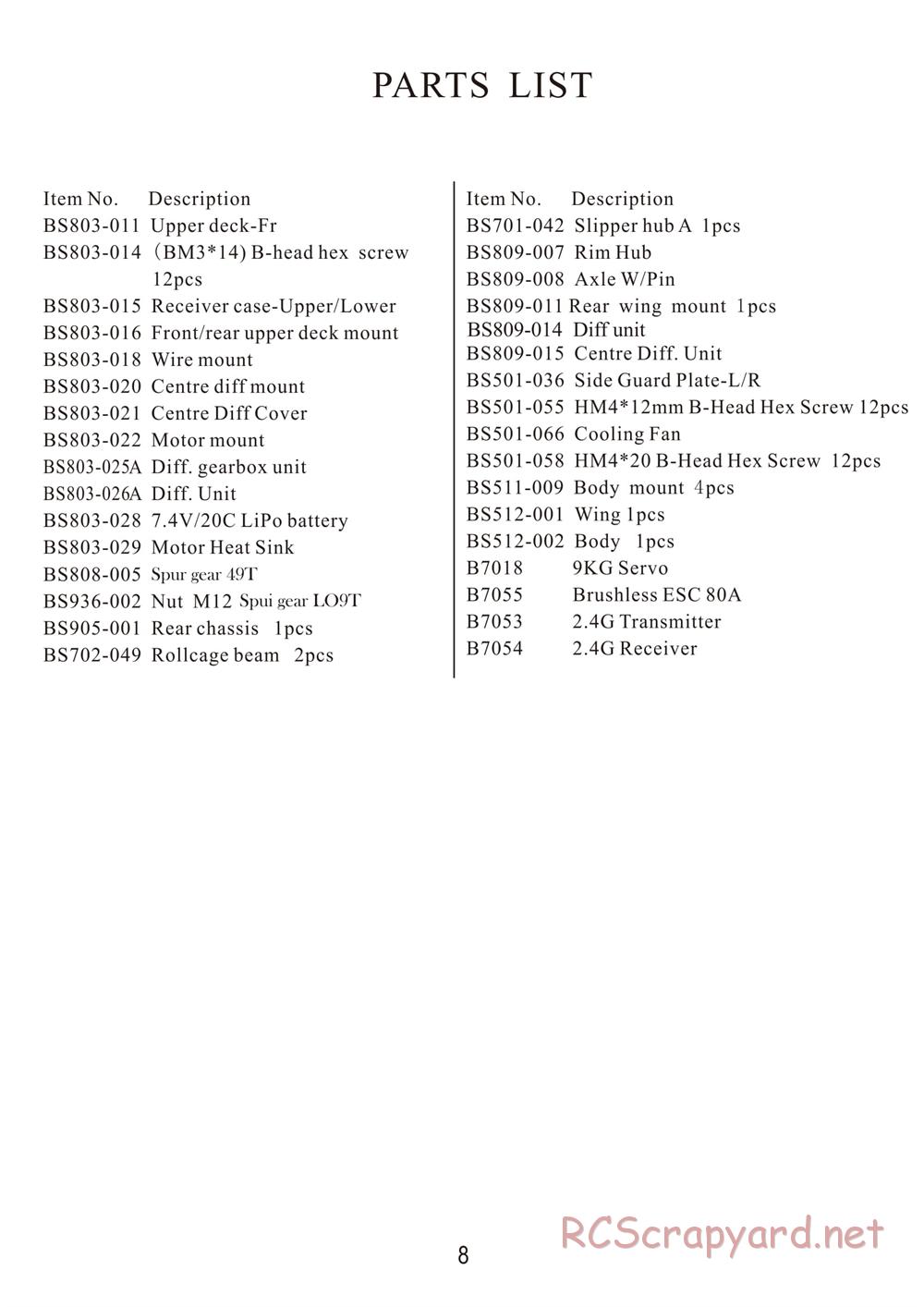 Redcat Racing - Shredder XB - Manual - Page 8